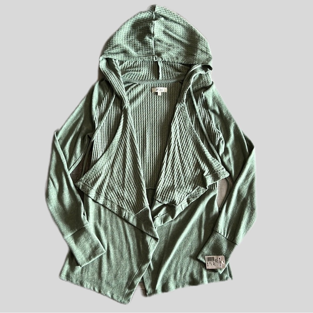 NWT Mudd Olive Green Hooded Cardigan Women’s Size Small Super Soft